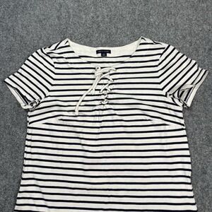 Tommy Hilfiger Polo Dress Large Nautical Stripe Blue White Summer Pockets Short